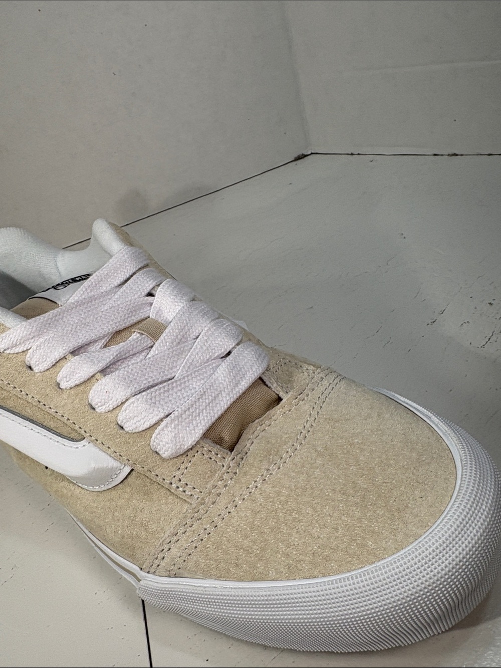 NWT Vans KNU Skool Skateboard Shoes Pig Suede in Oatmeal Tone Men’s 10 - Picture 6 of 10